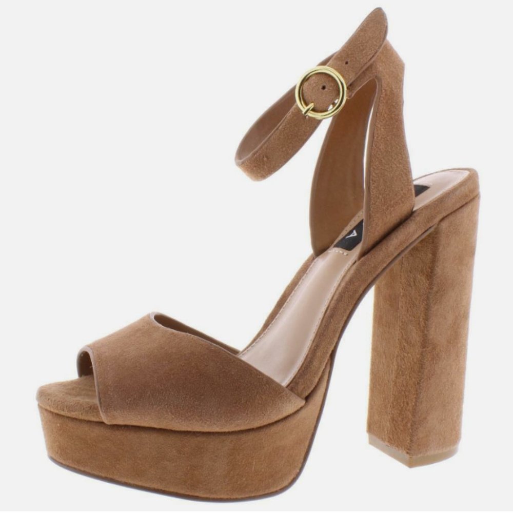 Aqua Mardi Suede High Heel Sandals Platform
